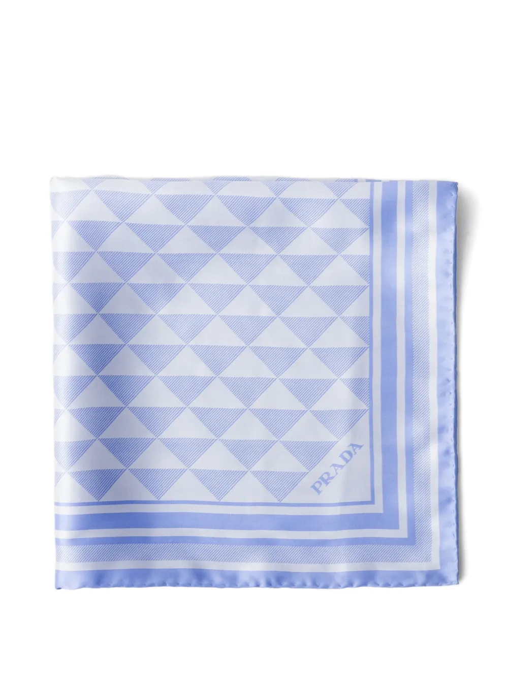 Prada jacquard silk scarf 55x55 - Blu