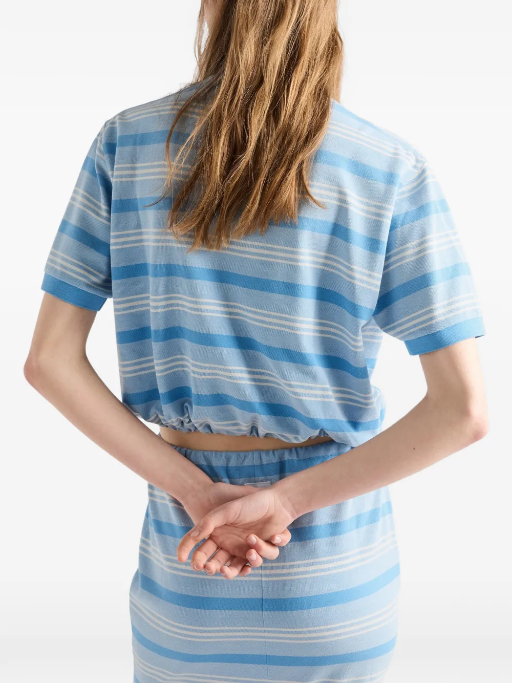 Prada Gestreept piqué poloshirt Blauw