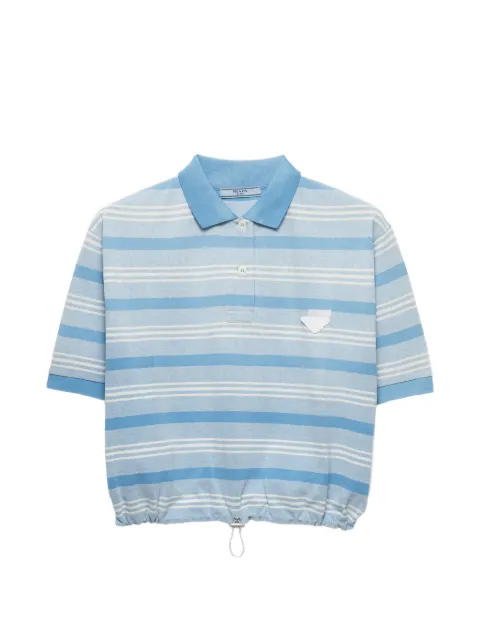Prada striped print piqué polo shirt