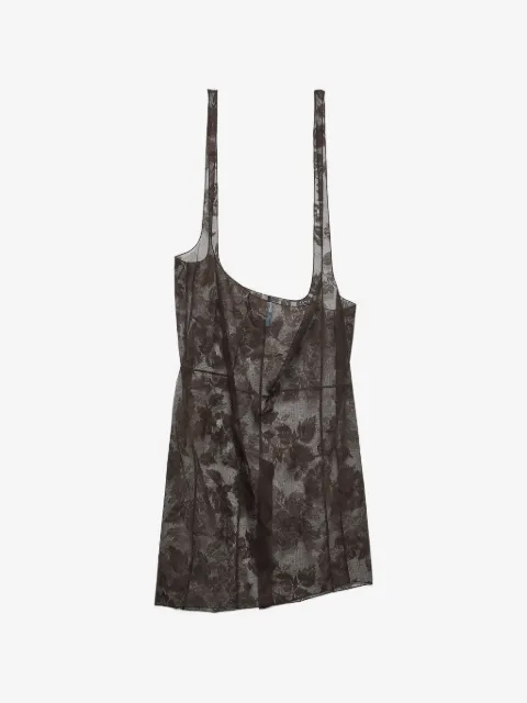 Prada Chantilly lace midi-skirt with suspender straps