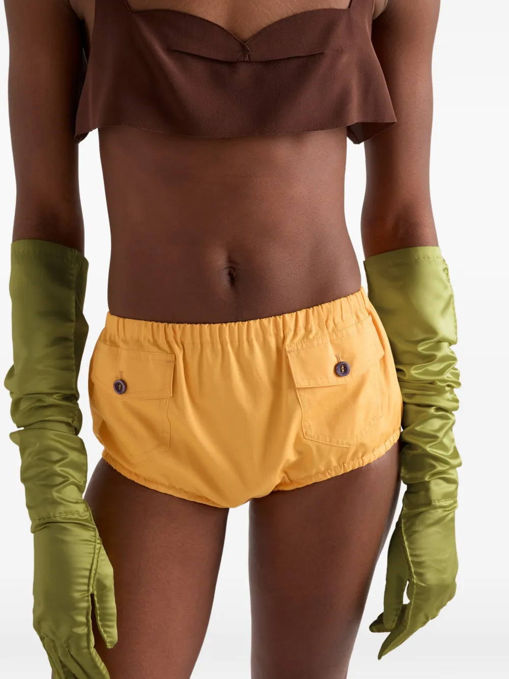 Prada Popeline shorts Geel