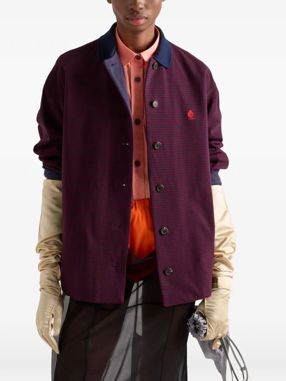 Prada Piqué blouson jack Rood