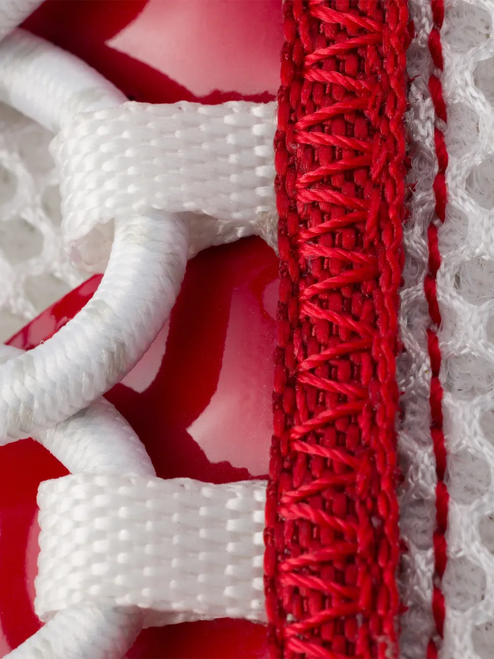 Prada Speedrock patent leather and mesh fabric sneakers Wit