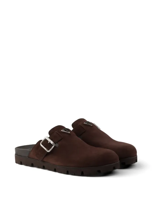 Prada Suede Mules | Brown | FARFETCH CA
