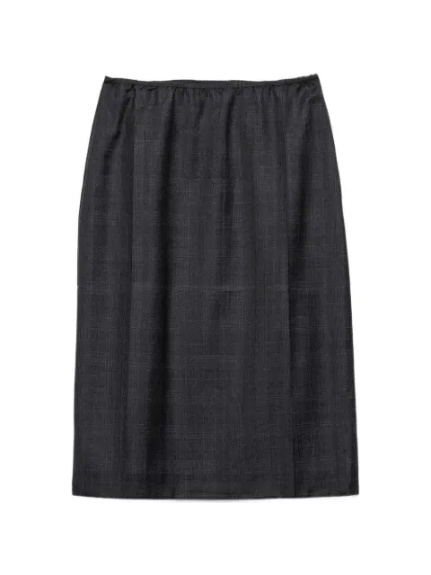 Prada checked wool midi-skirt