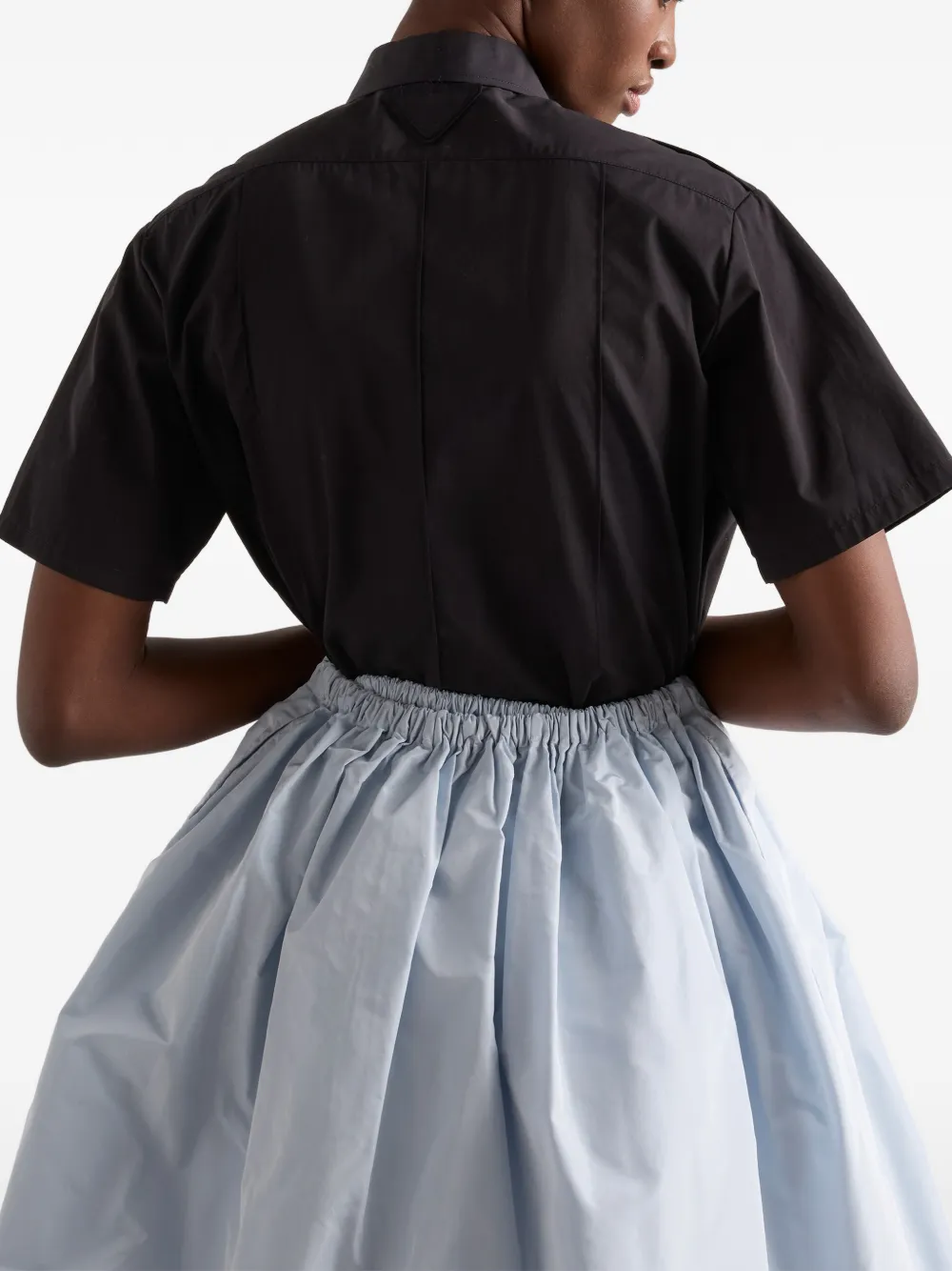 Prada Popeline shirt met korte mouwen Zwart