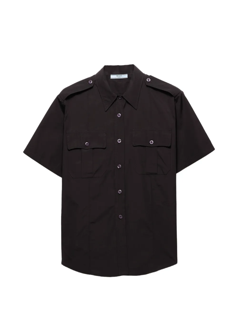 Prada short-sleeved poplin shirt - Schwarz