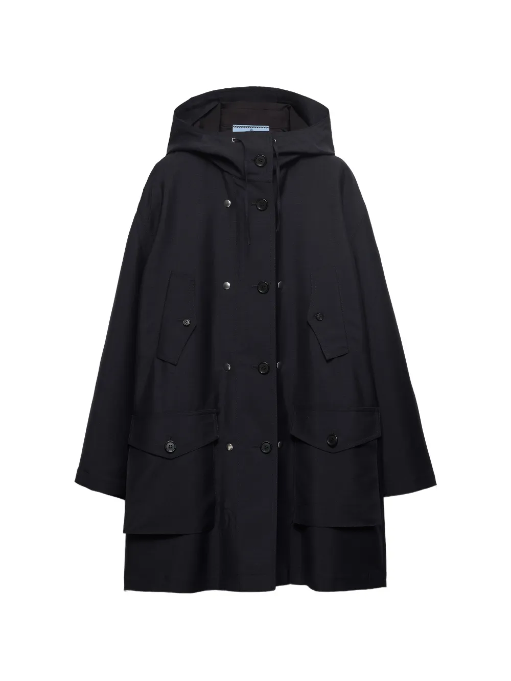Prada single-breasted kid mohair and re-nylon coat - Blau