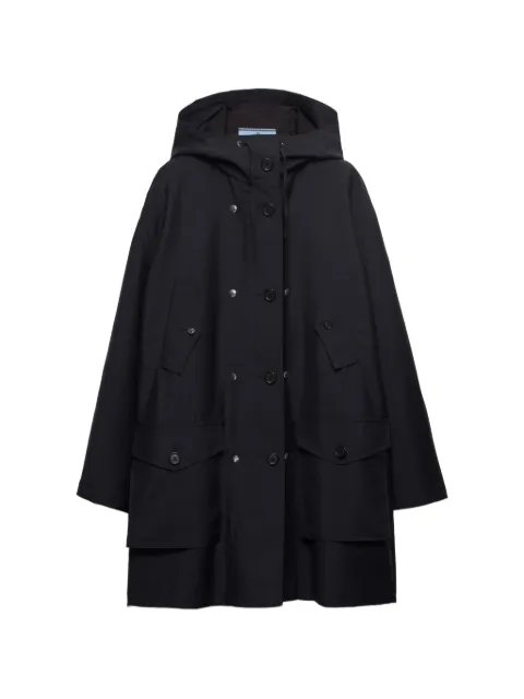 Prada single-breasted kid mohair and re-nylon coat