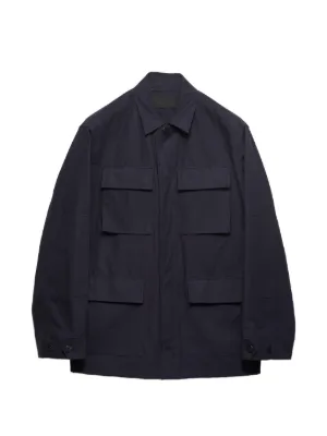Prada flap-pocket Cotton Jacket | Black | FARFETCH