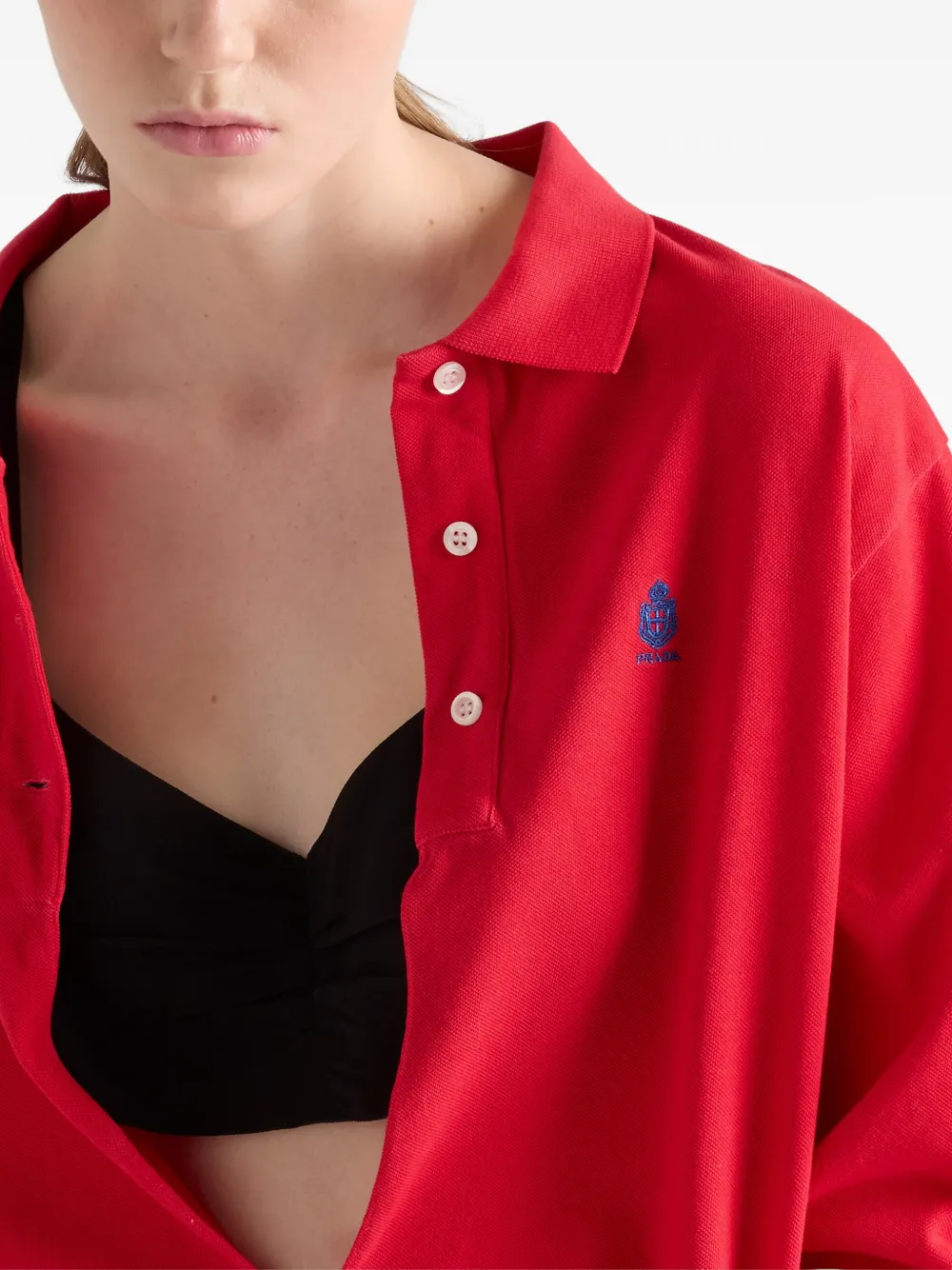 Prada Crêpe de chine top Zwart