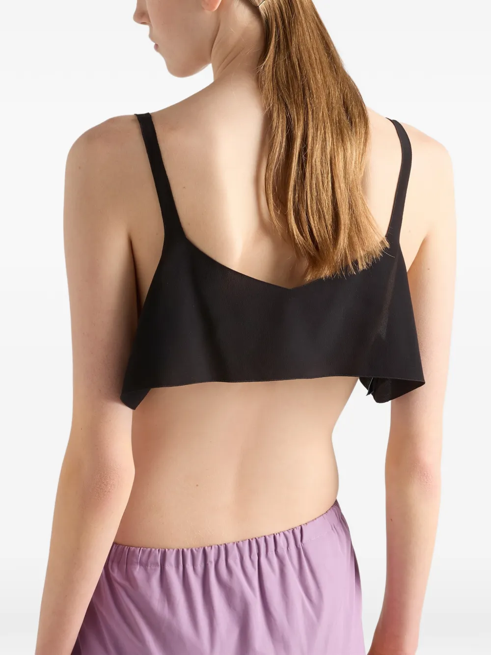 Prada Crêpe de chine top Zwart