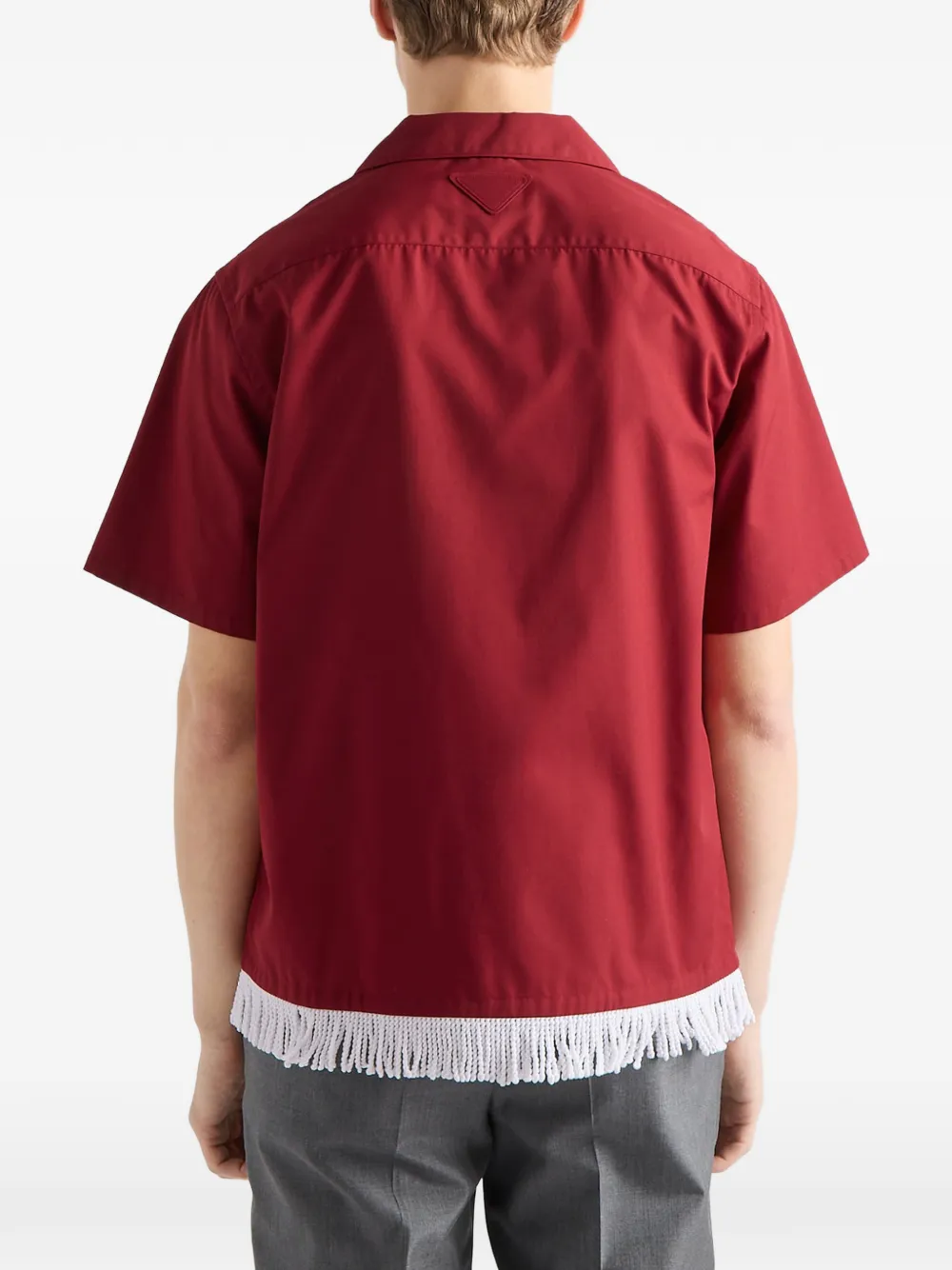 Prada Bowlingshirt met franje van katoenblend Rood