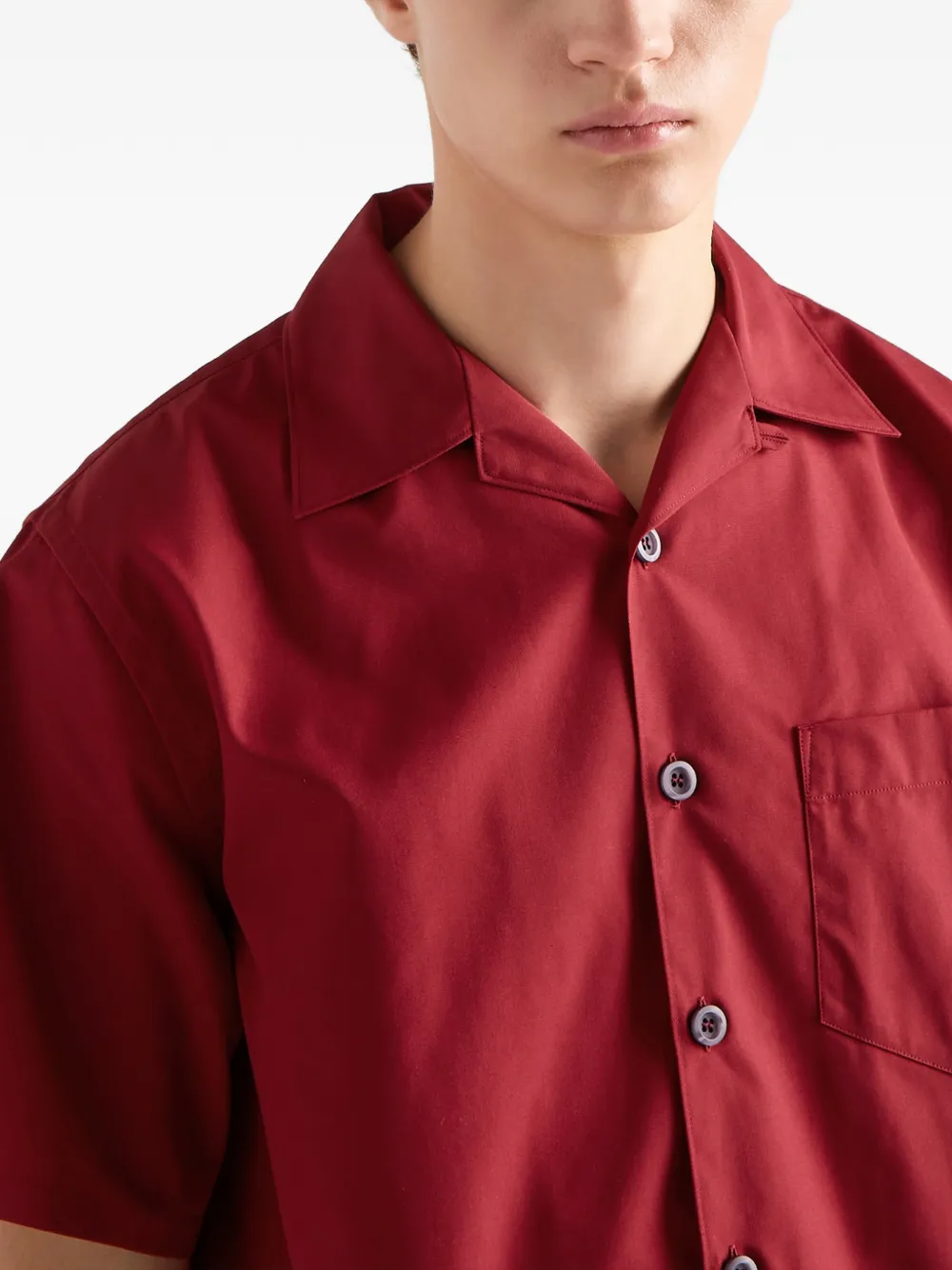 Prada Bowlingshirt met franje van katoenblend Rood