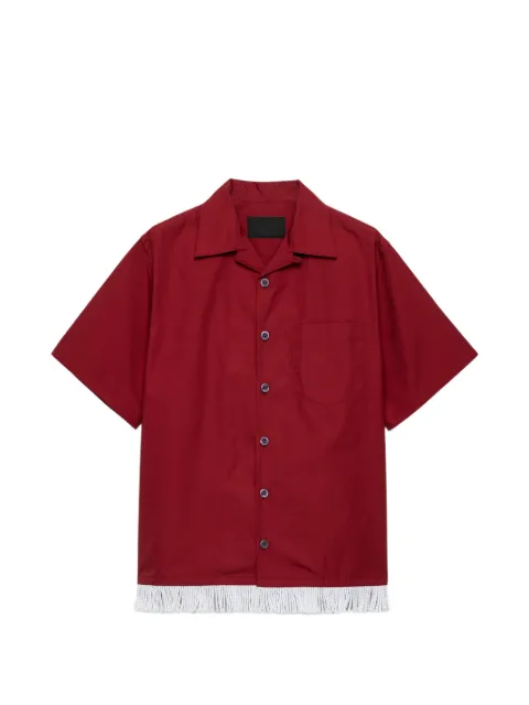 Prada Cotton blend fringed bowling shirt 