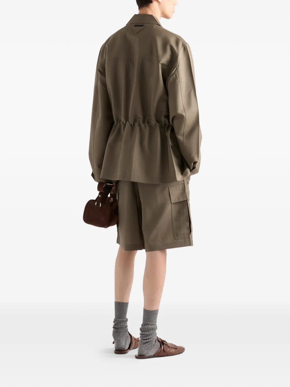 Prada Mohair en wollen safari jack Bruin