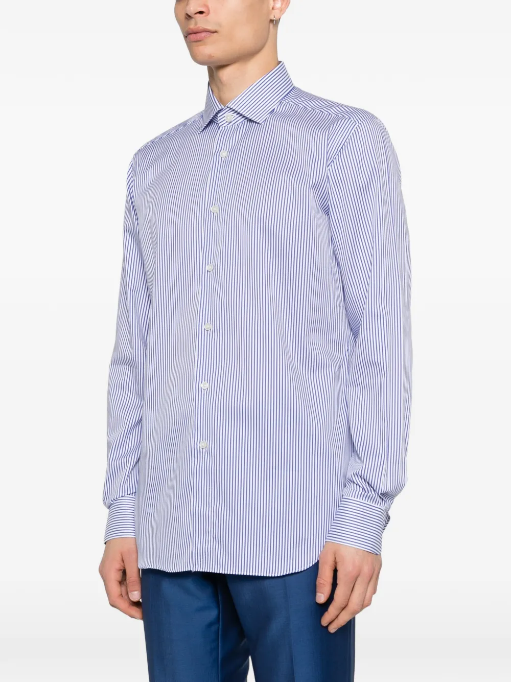 Xacus overhemd met striksluiting Blauw
