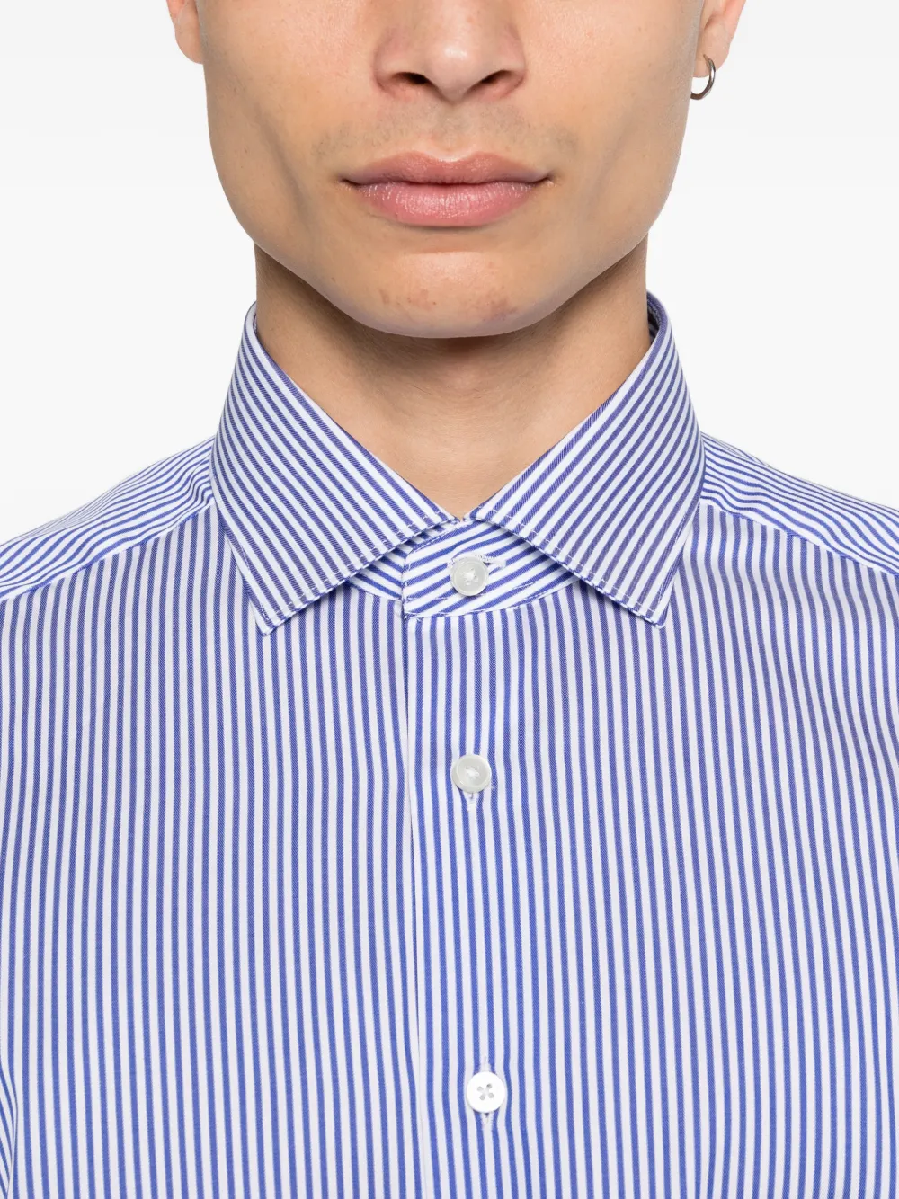 Xacus overhemd met striksluiting Blauw