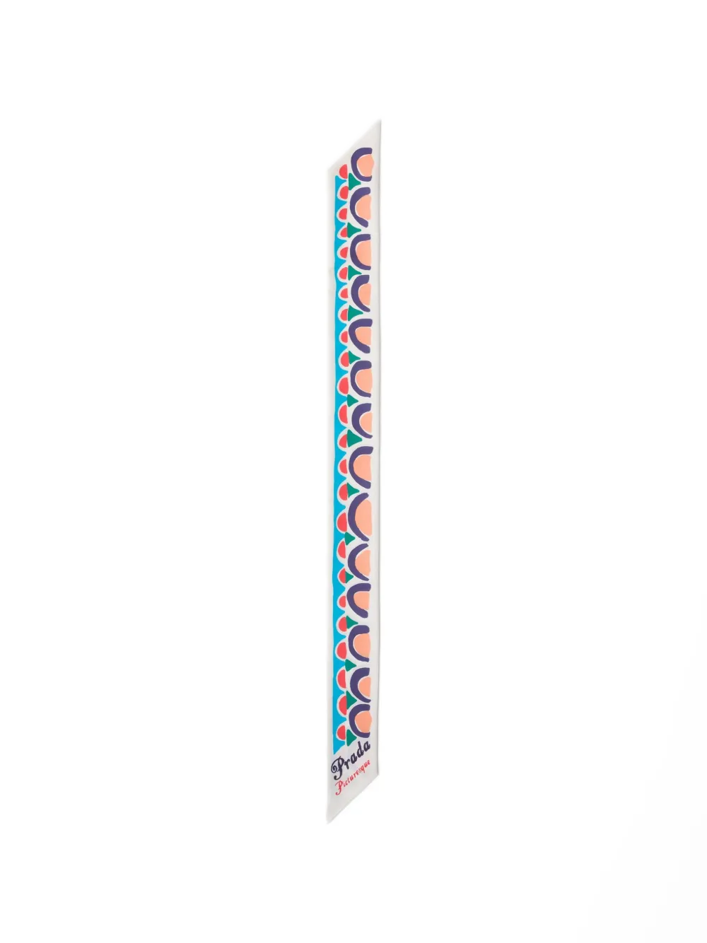 Prada printed silk twill skinny scarf - Toni neutri