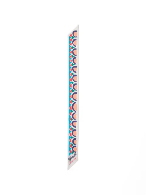 Prada printed silk twill skinny scarf