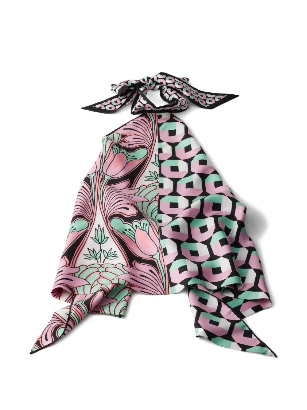 Prada printed silk twill top - Rosa