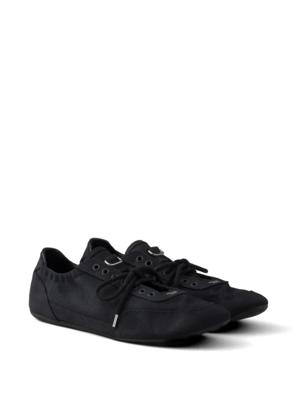 PRADA 黒 キャンバス Prada コラプス キャンバス スニーカー | ブラック | FARFETCH JP