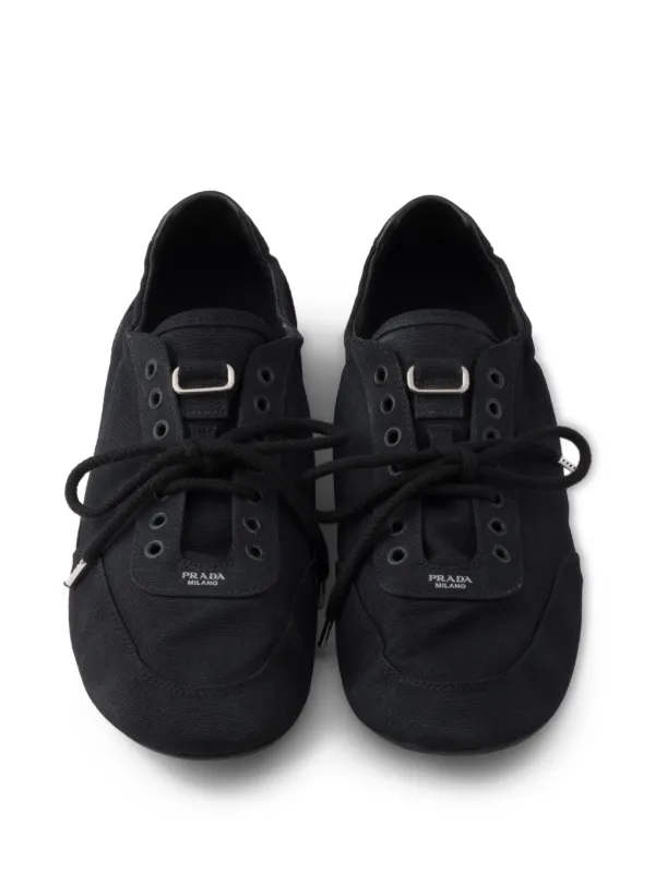 PRADA 黒 キャンバス Prada コラプス キャンバス スニーカー | ブラック | FARFETCH JP