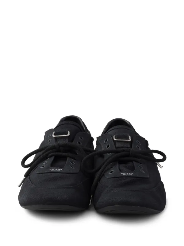Prada コラプス キャンバス スニーカー | ブラック | FARFETCH JP