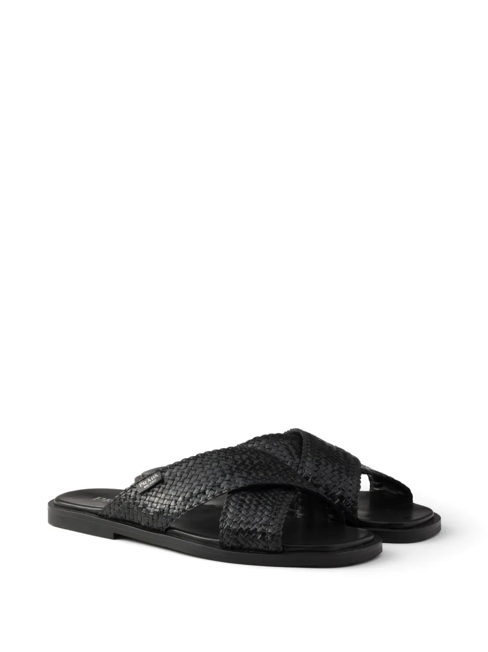 Prada crisscross slides Zwart