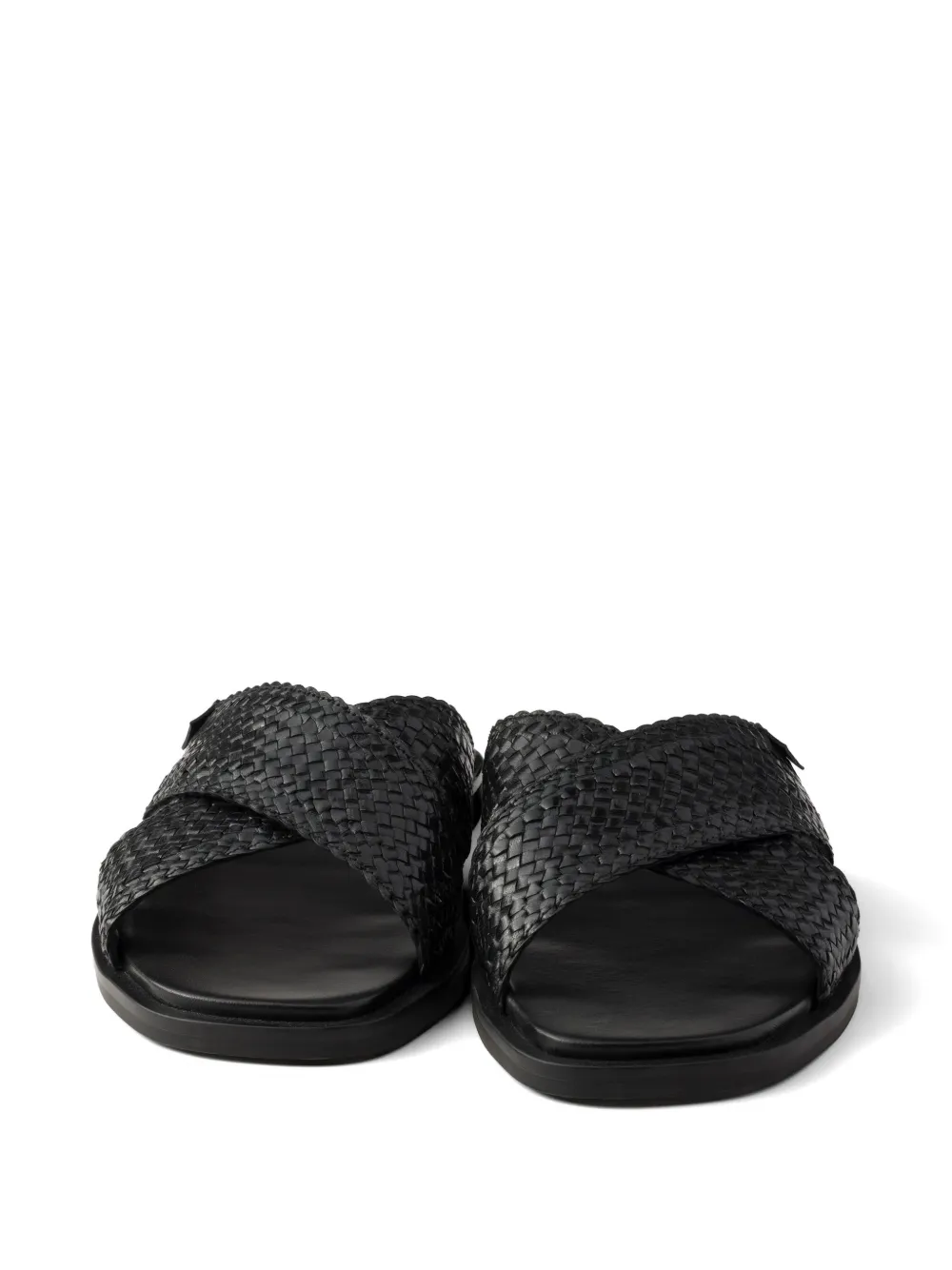 Prada crisscross slides Zwart