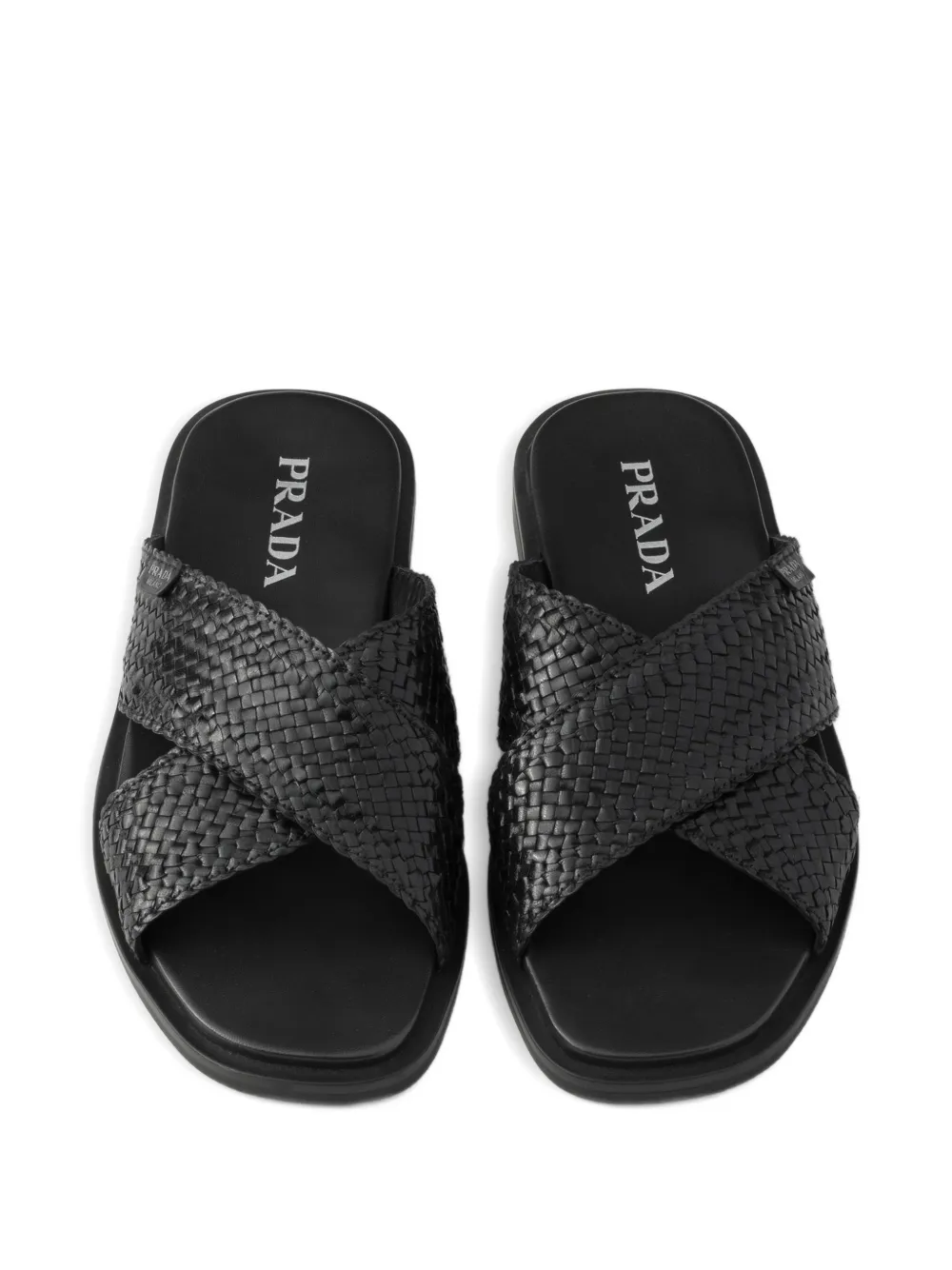Prada crisscross slides Zwart