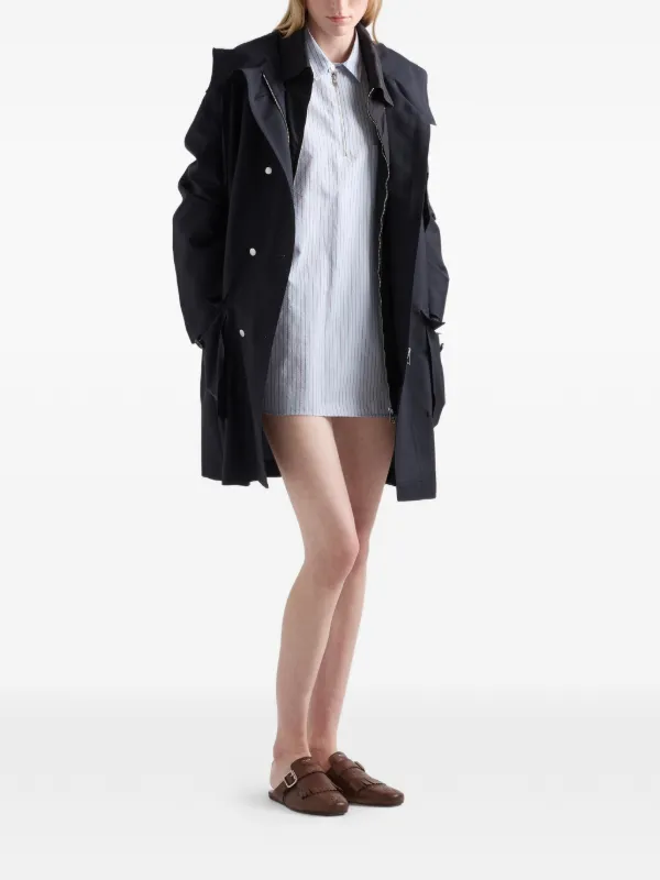 Prada ストライプ ハーフジップ シャツ | ブルー | FARFETCH JP