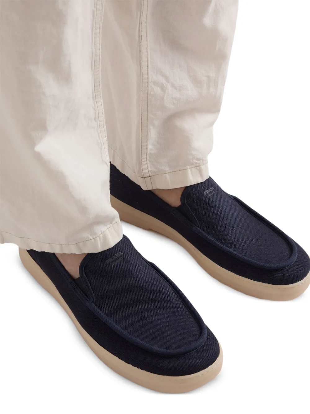 Prada fabric loafers Blauw