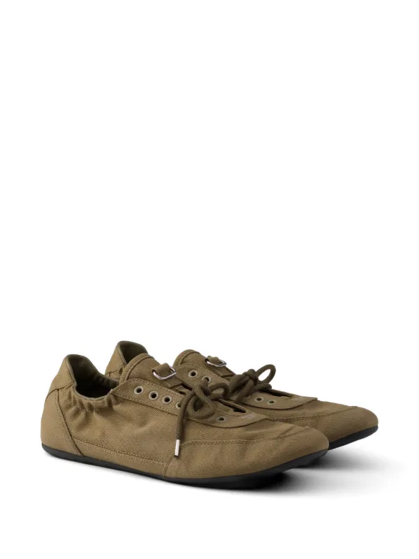 Prada Collapse Canvas Sneakers | Green | FARFETCH IN