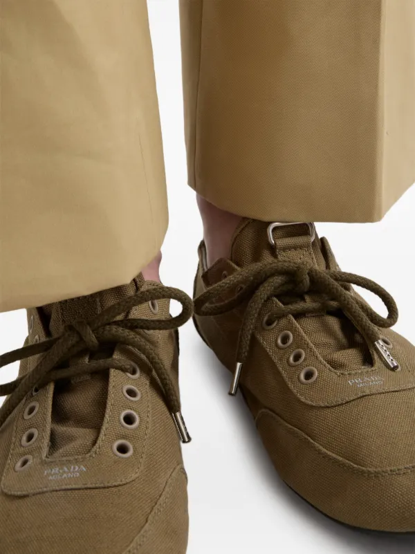 Prada Collapse Canvas Sneakers | Green | FARFETCH