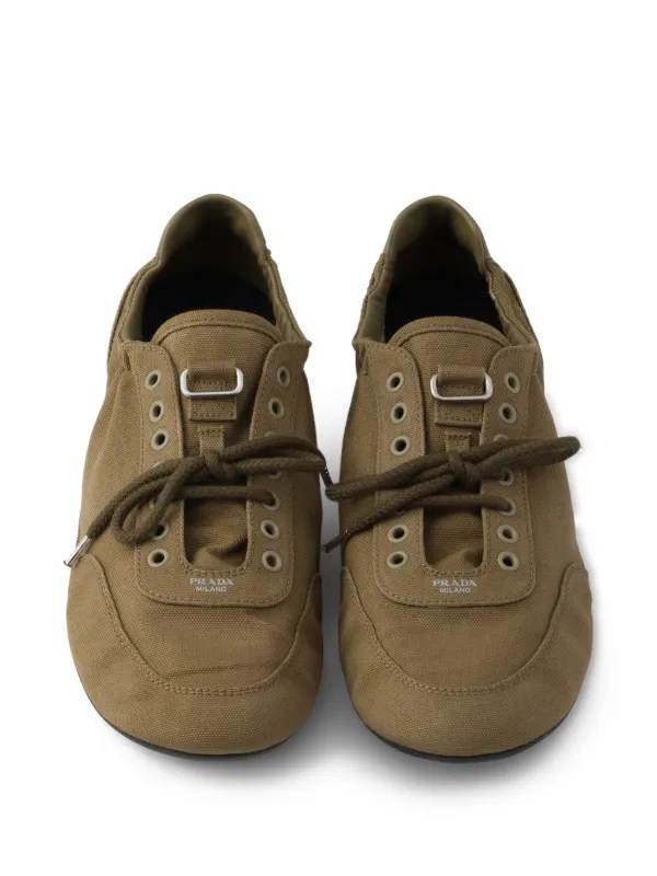 Prada Collapse Canvas Sneakers | Green | FARFETCH