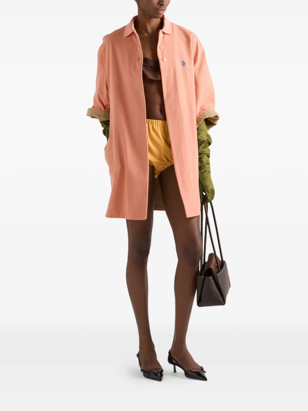  Prada Crepe De Chine Top - Brown 