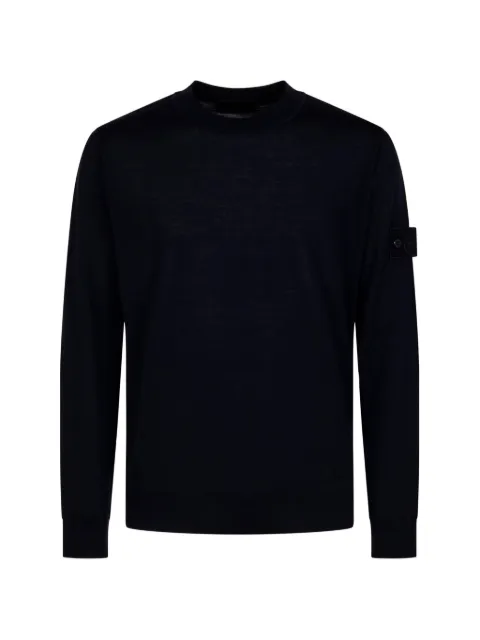 Stone Island logo-patch crew-neck sweater