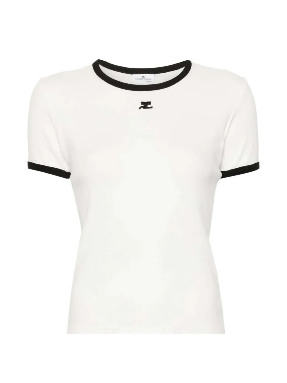 Courrèges ribbed T-shirt - Bianco