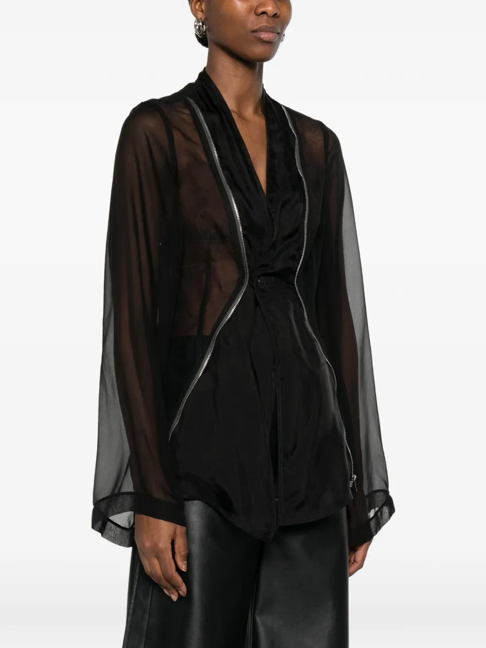 Rick Owens Jack met ritsdetail Zwart