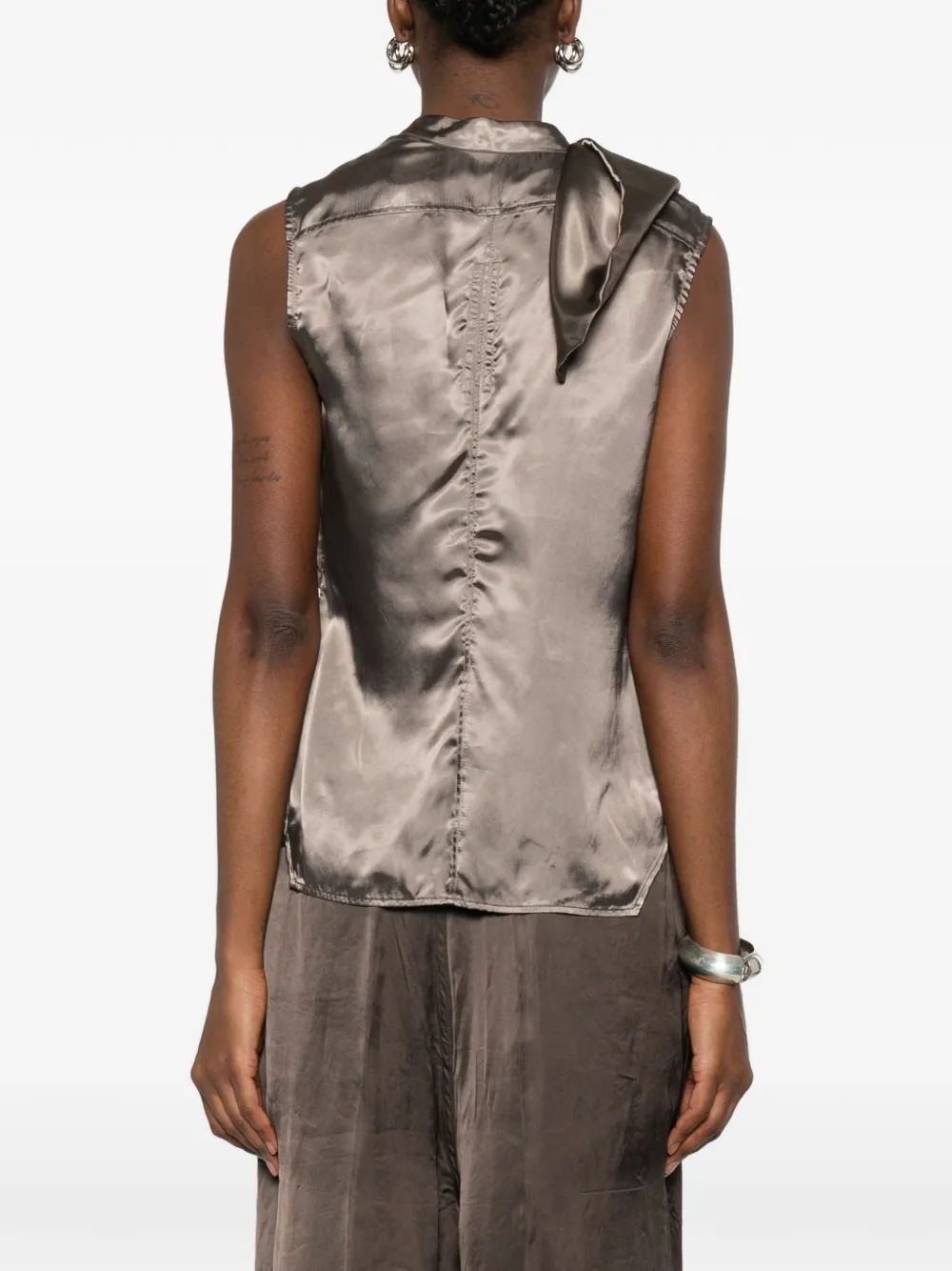 Rick Owens SL Island blouse met ruches Bruin