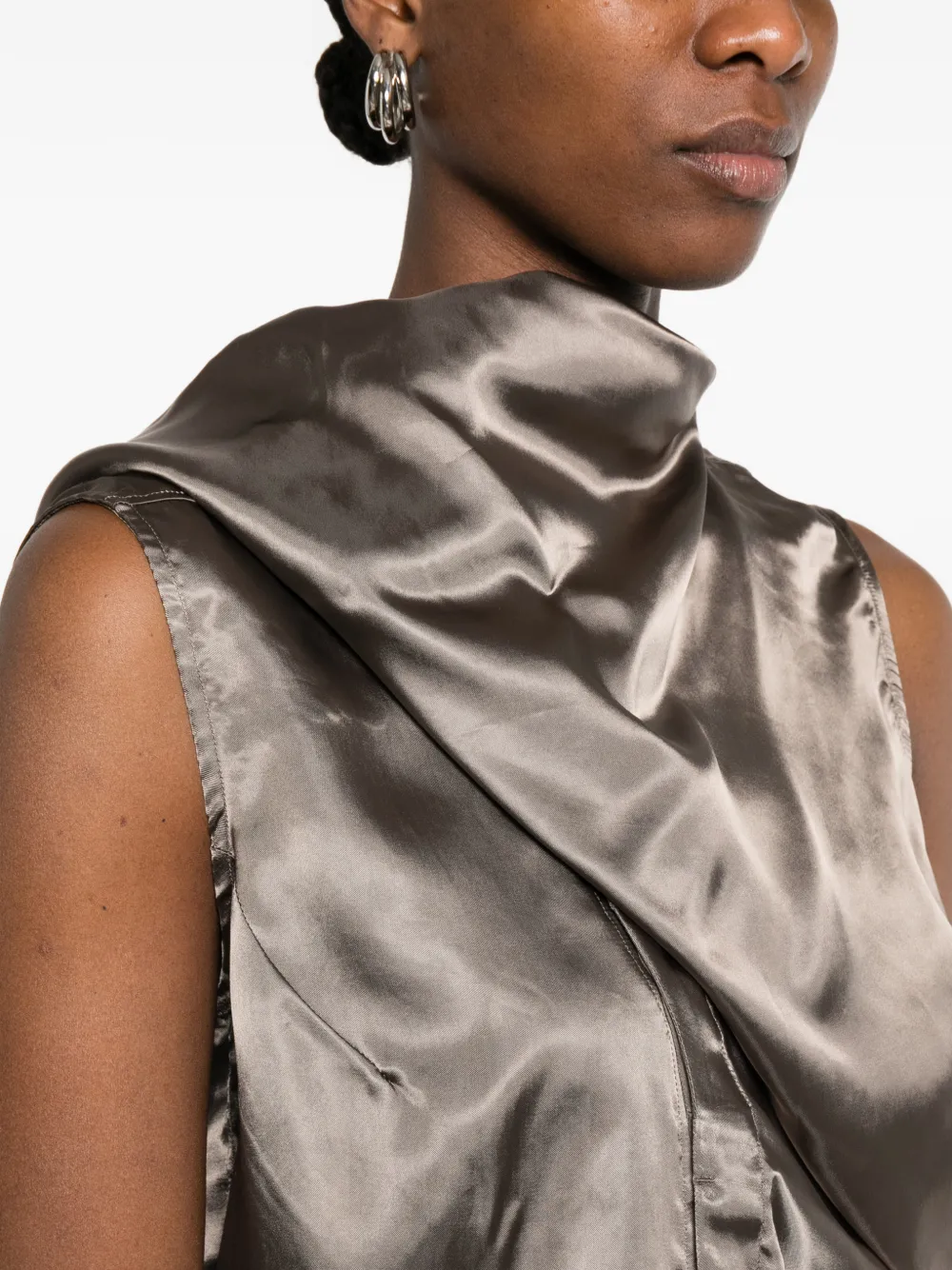 Rick Owens SL Island blouse met ruches Bruin