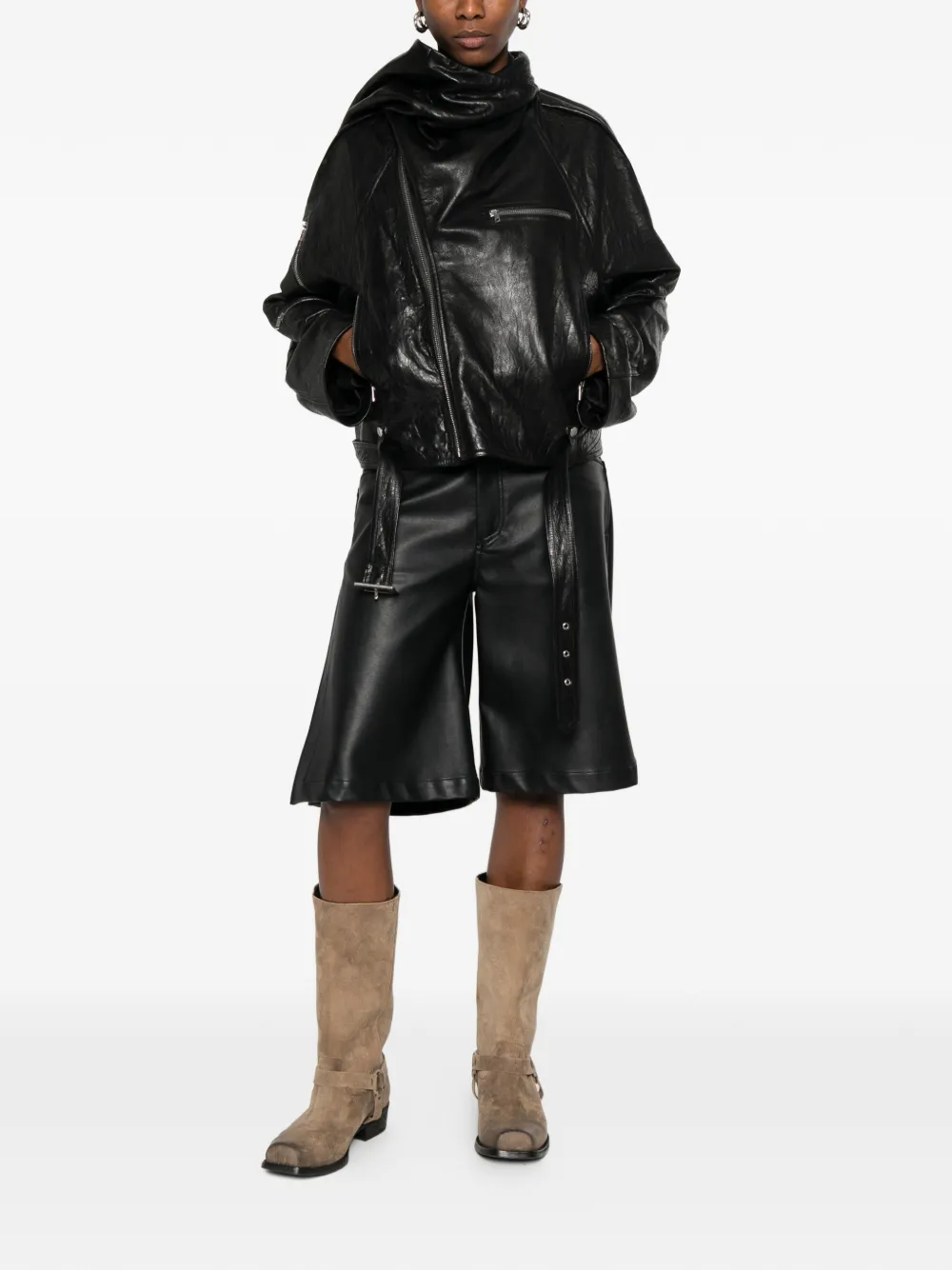 Rick Owens Jack met ceintuur en rits Zwart