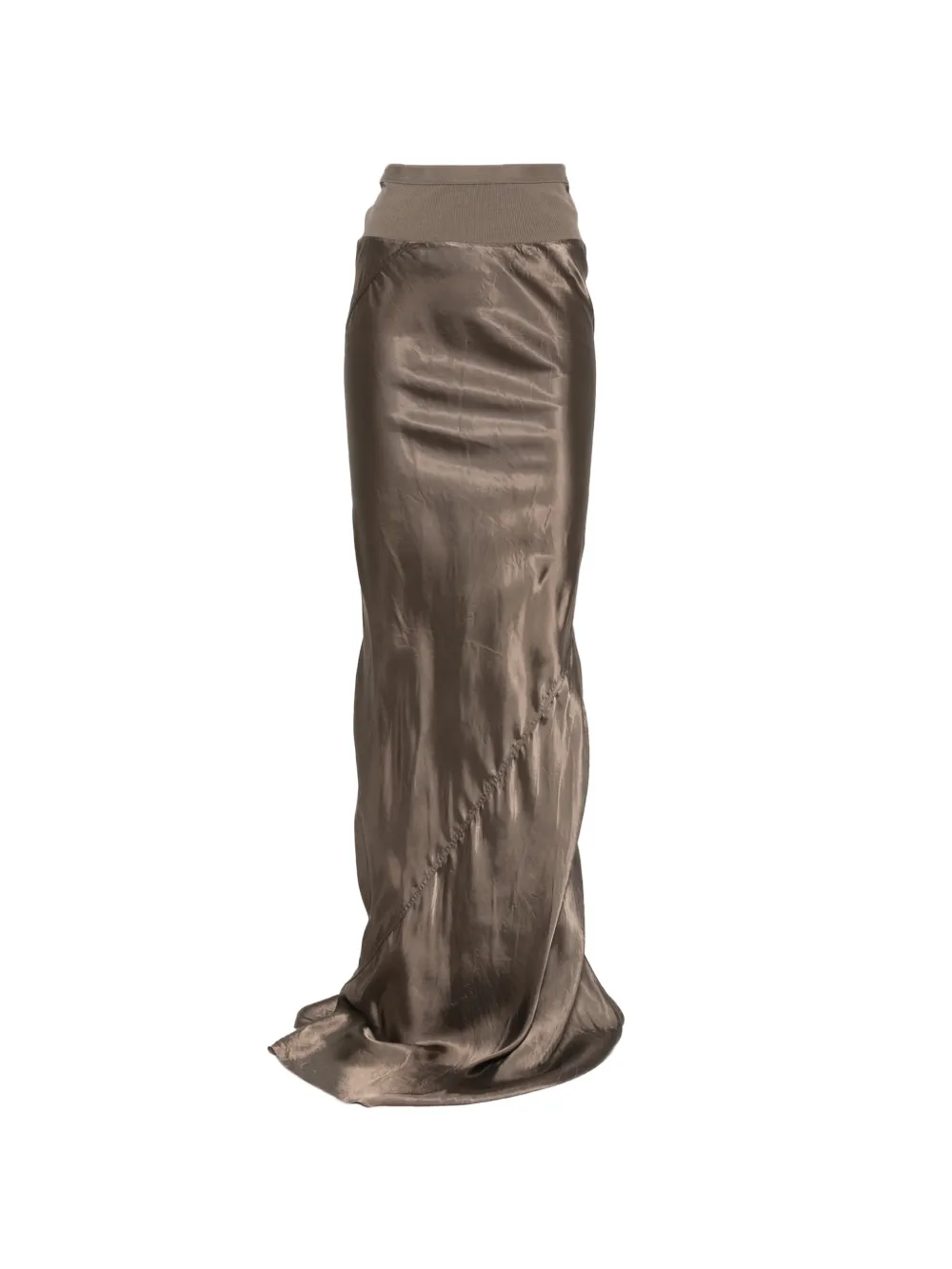 Rick Owens ruched maxi skirt - Marrone