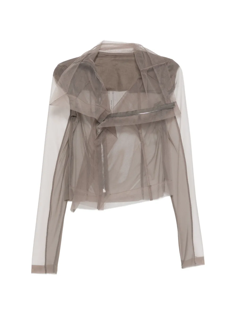 Rick Owens tulle zip-up blouse - Grigio