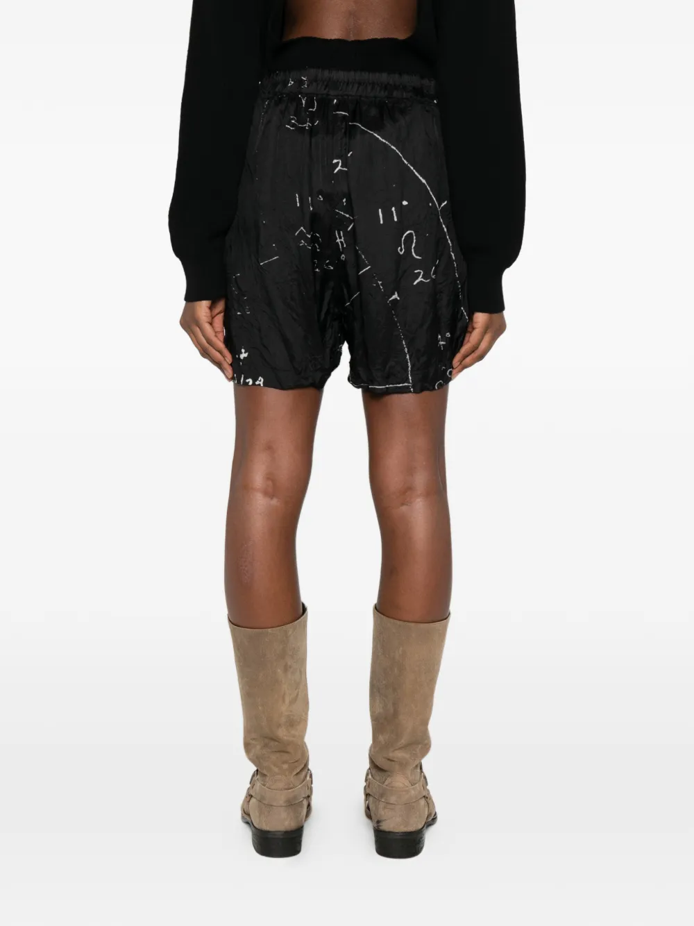 drawstring printed shorts