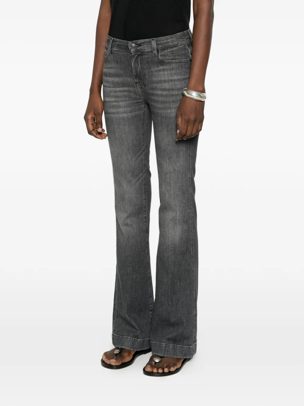 7 For All Mankind Vaqueros Dojo Acampanados - Gris 