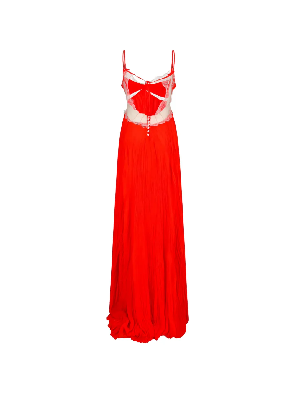 Blumarine Jurk met kant en plooien Rood
