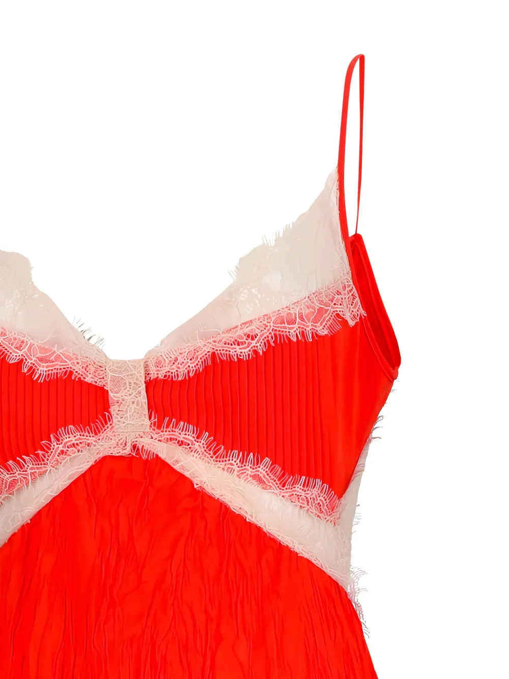 Blumarine Jurk met kant en plooien Rood