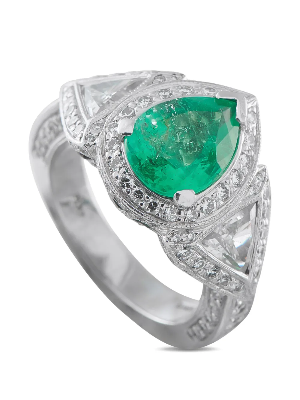 LB Exclusive diamond and emerald ring - Argento